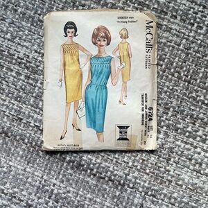 Vintage‎ 1960s McCalls sewing dress pattern instruction sheet